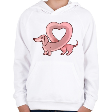 PRINTFASHION szerelmes tacsi - Gyerek kapucnis pulóver - Fehér gyerek pulóver, kardigán