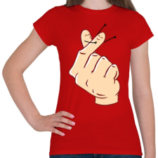 PRINTFASHION Szerelmes ujjak - Női póló - Piros női póló