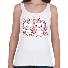 PRINTFASHION Szerelmes unikornisok - Női atléta - Fehér női trikó