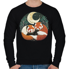 PRINTFASHION Szerelmes vörös pandák - Férfi pulóver - Fekete