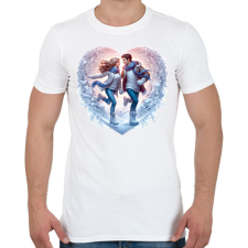 PRINTFASHION Szerelmespár télen - Férfi póló - Fehér férfi póló