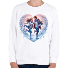 PRINTFASHION Szerelmespár télen - Gyerek pulóver - Fehér gyerek pulóver, kardigán