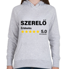 PRINTFASHION Szerelő Értékelés ***** 5.0 (69 értékelés) - Női kapucnis pulóver - Sport szürke