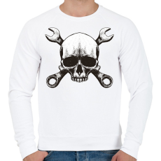 PRINTFASHION Szerelő koponya - Férfi pulóver - Fehér