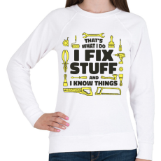 PRINTFASHION Szerelő - Női pulóver - Fehér