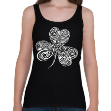 PRINTFASHION Szerencsehozó Lóhere - Női atléta - Fekete női trikó