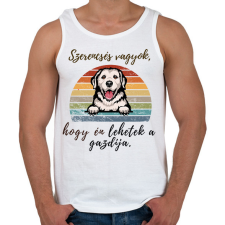 PRINTFASHION Szerencsés vagyok4 - Férfi atléta - Fehér női trikó