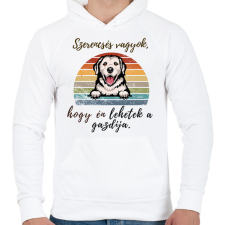 PRINTFASHION Szerencsés vagyok4 - Férfi kapucnis pulóver - Fehér férfi pulóver, kardigán