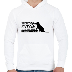 PRINTFASHION Szeresd a kutyám - Férfi kapucnis pulóver - Fehér