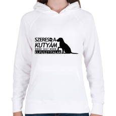 PRINTFASHION Szeresd a kutyám - Női kapucnis pulóver - Fehér