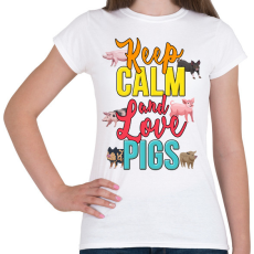 PRINTFASHION Szeresd a malacokat - Női póló - Fehér