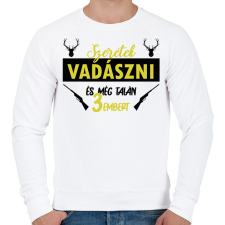 PRINTFASHION Szeretek vadászni - Férfi pulóver - Fehér férfi pulóver, kardigán