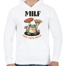 PRINTFASHION Szeretem a békákat - Férfi kapucnis pulóver - Fehér férfi pulóver, kardigán
