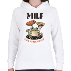 PRINTFASHION Szeretem a békákat - Női kapucnis pulóver - Fehér