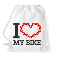 PRINTFASHION Szeretem a biciklim - Sportzsák, Tornazsák - Fehér tornazsák