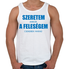 PRINTFASHION Szeretem a feleségem - Férfi atléta - Fehér