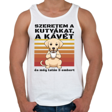 PRINTFASHION Szeretem a kutyákat, a kávét és még talán 3 embert - Férfi atléta - Fehér