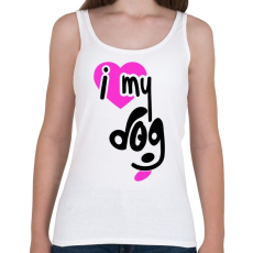 PRINTFASHION Szeretem a kutyám - Női atléta - Fehér