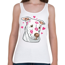 PRINTFASHION Szeretem a kutyám Pitt bull - Női atléta - Fehér női trikó
