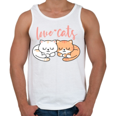 PRINTFASHION Szeretem a macskákat - Férfi atléta - Fehér