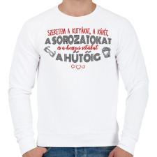 PRINTFASHION Szeretem a sorozatokat - Férfi pulóver - Fehér férfi pulóver, kardigán
