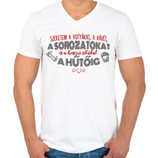 PRINTFASHION Szeretem a sorozatokat - Férfi V-nyakú póló - Fehér férfi póló