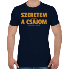 PRINTFASHION Szeretem, amikor a csajom csendben marad - Férfi póló - Sötétkék férfi póló