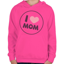 PRINTFASHION Szeretem az Anyukám - Gyerek kapucnis pulóver - Fukszia gyerek pulóver, kardigán