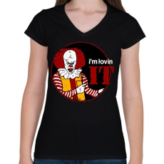 PRINTFASHION Szeretem Az - Női V-nyakú póló - Fekete