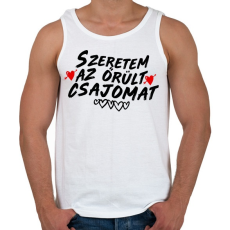 PRINTFASHION Szeretem az örült csajomat - Férfi atléta - Fehér