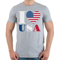 PRINTFASHION Szeretem az USA-t - Férfi póló - Sport szürke