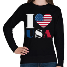 PRINTFASHION Szeretem az USA-t - Női pulóver - Fekete