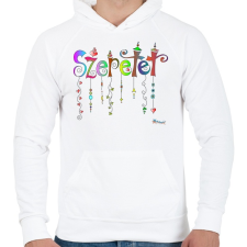 PRINTFASHION Szeretet - Férfi kapucnis pulóver - Fehér férfi pulóver, kardigán
