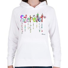 PRINTFASHION Szeretet - Női kapucnis pulóver - Fehér