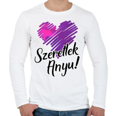 PRINTFASHION Szeretlek Anyu! - Férfi hosszú ujjú póló - Fehér