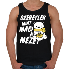 PRINTFASHION Szeretlek, mint maci a mézet - páros minta - Férfi atléta - Fekete