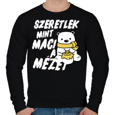 PRINTFASHION Szeretlek, mint maci a mézet - páros minta - Férfi pulóver - Fekete