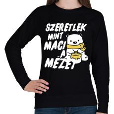 PRINTFASHION Szeretlek, mint maci a mézet - páros minta - Női pulóver - Fekete