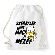 PRINTFASHION Szeretlek, mint maci a mézet - páros minta - Sportzsák, Tornazsák - Fehér tornazsák