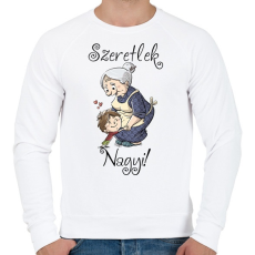 PRINTFASHION Szeretlek nagyi - Férfi pulóver - Fehér