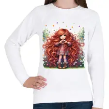 PRINTFASHION Szeretlek - Női pulóver - Fehér női pulóver, kardigán