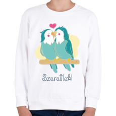 PRINTFASHION Szeretlek - papagáj - Gyerek pulóver - Fehér