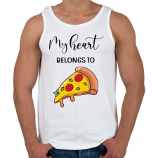 PRINTFASHION Szeretlek Pizza - Férfi atléta - Fehér atléta, trikó