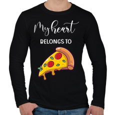 PRINTFASHION Szeretlek Pizza - Férfi hosszú ujjú póló - Fekete