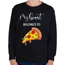 PRINTFASHION Szeretlek Pizza - Gyerek pulóver - Fekete