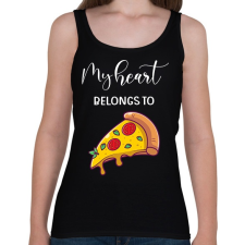 PRINTFASHION Szeretlek Pizza - Női atléta - Fekete női trikó