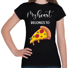 PRINTFASHION Szeretlek Pizza - Női póló - Fekete