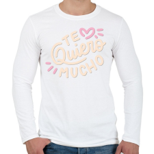 PRINTFASHION Szeretlek - Te Qiuero - Férfi hosszú ujjú póló - Fehér férfi póló