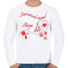 PRINTFASHION Szeretünk mind anya - Férfi pulóver - Fehér férfi pulóver, kardigán