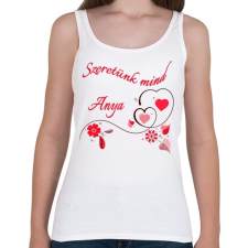 PRINTFASHION Szeretünk mind anya - Női atléta - Fehér női trikó